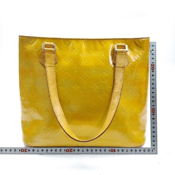 Authentic Louis Vuitton LV Vtg 1999 Yellow Vernis Leather Houston Handbag *FLAWS - Picture 2 of 14